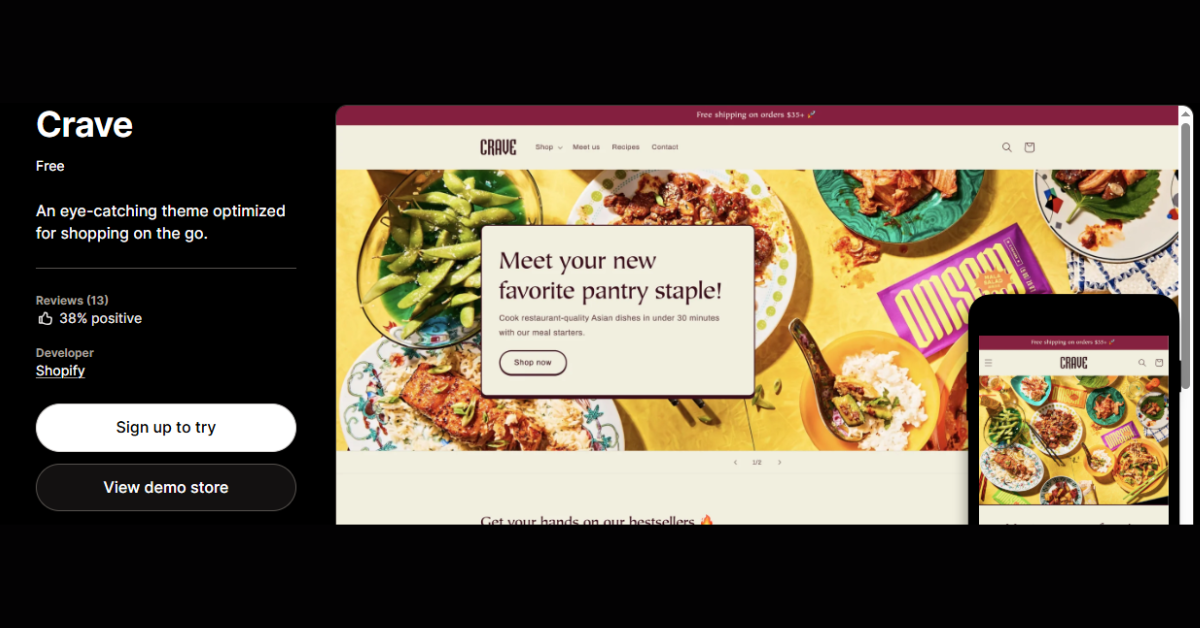 Crave – Best Shopify Theme for Food & Beverage Brands