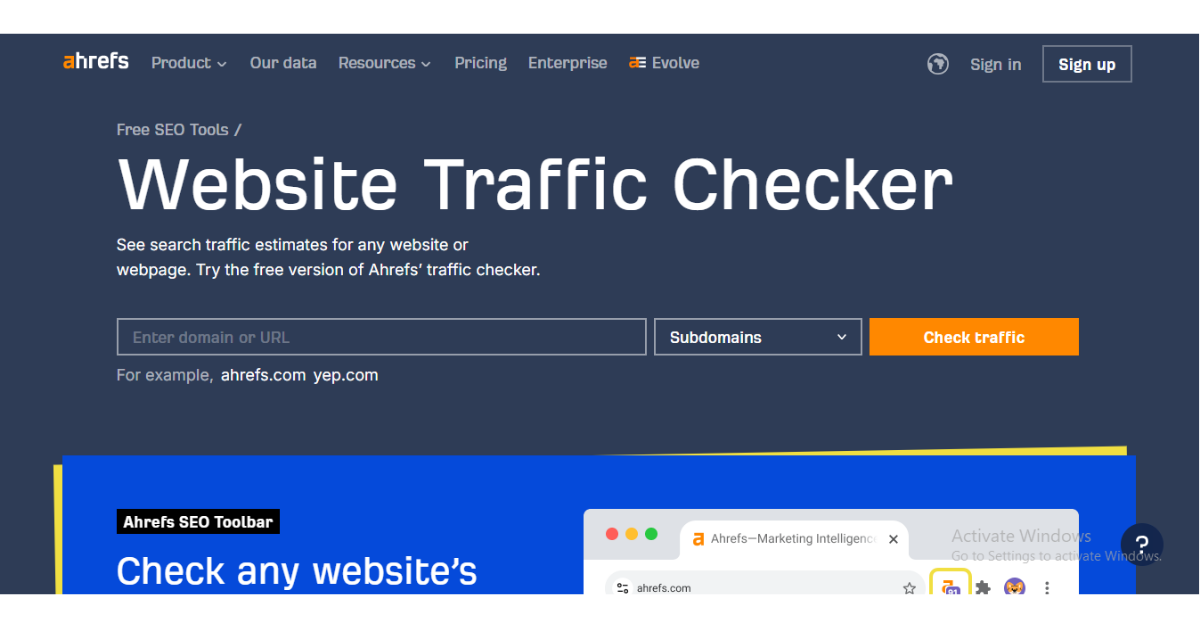 SEO Monitoring Tools Ahrefs